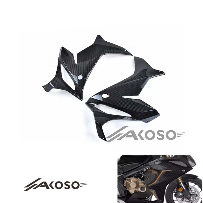 AKOSO 2019-2023 Honda CBR650R Carbon Fiber Front Upper Side Panels Frame Covers Fairing Panel Cowling Kits