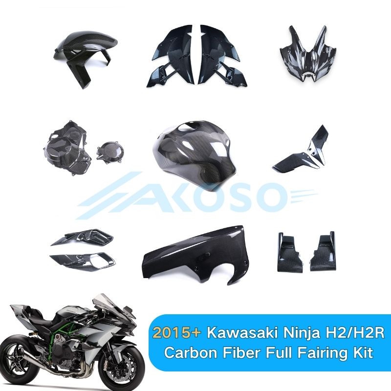 AKOSO 2015-2024 Kawasaki Ninja H2 H2R Carbon Fiber Full Fairing Kit