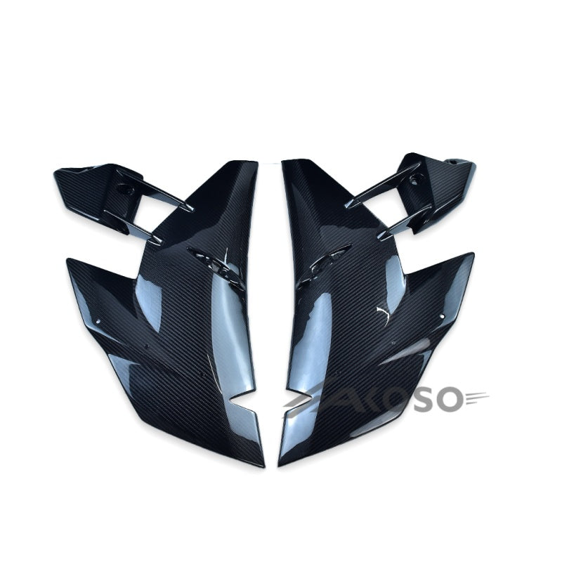 AKOSO 2015-2024 Kawasaki Ninja H2 H2R Carbon Fiber Motorcycle Front Upper Side Panel Fairings