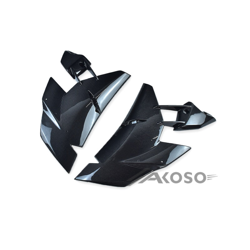 AKOSO 2015-2024 Kawasaki Ninja H2 H2R Carbon Fiber Motorcycle Front Upper Side Panel Fairings