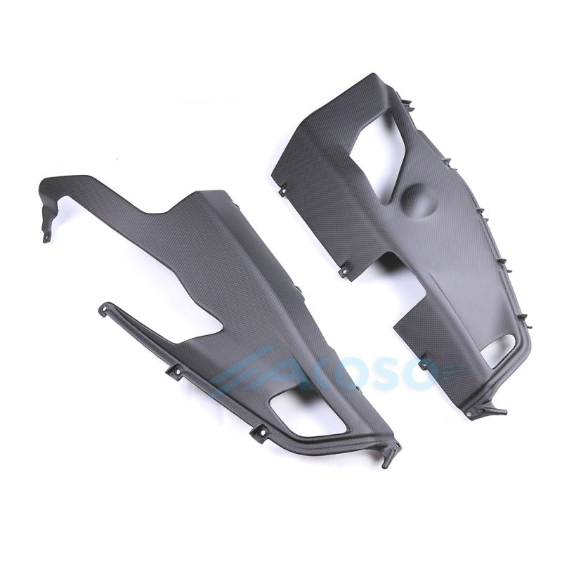 AKOSO 2018-2024 Ducati Panigale V4 V4S V4R Carbon Fiber Lower Side Fairing Belly Pan Akrapovic Exhaust 