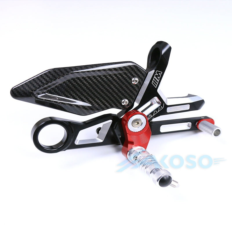 AKOSO BMW S1000RR S1000R M1000RR CNC Dry Carbon Fiber Footrest Kits Racing Adjustable Rearset Footrest