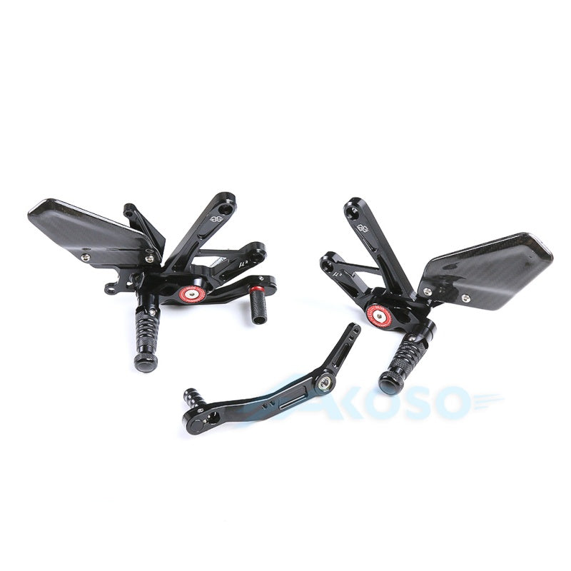  2015-2024 Yamaha YZF R1 R1M Dry Carbon Fiber Motorcycle Adjustable Sport Racing Rearset Footpeg Footrest Rear Set