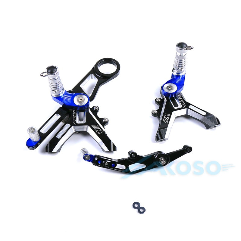 AKOSO BMW S1000RR S1000R M1000RR CNC Dry Carbon Fiber Footrest Kits Racing Adjustable Rearset Footrest