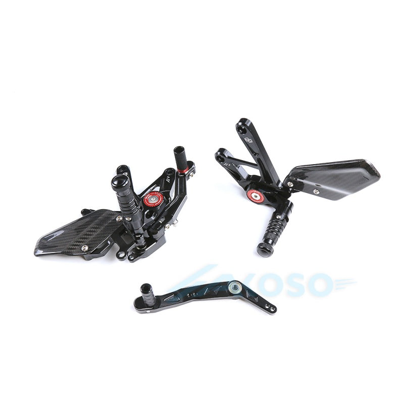  2015-2024 Yamaha YZF R1 R1M Dry Carbon Fiber Motorcycle Adjustable Sport Racing Rearset Footpeg Footrest Rear Set