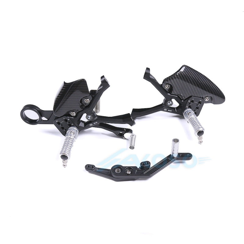 2023+ BMW Motorrad M1000RR Dry Carbon Fiber Footrest Kits Racing Adjustable Foot Pegs Rearset