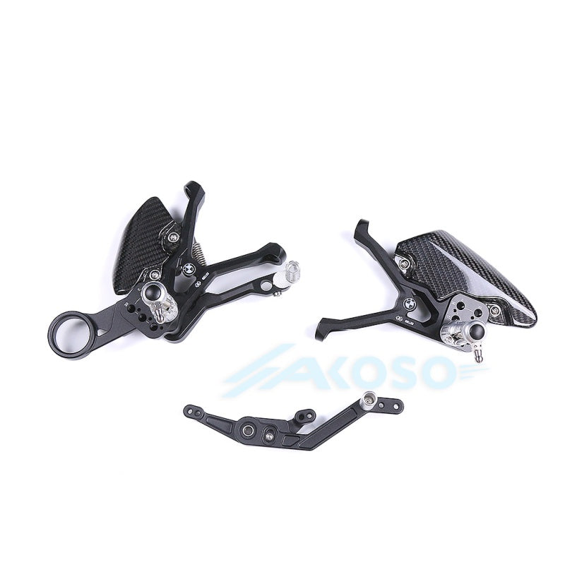 2023+ BMW Motorrad M1000RR Dry Carbon Fiber Footrest Kits Racing Adjustable Foot Pegs Rearset