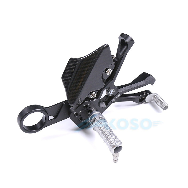 2023+ BMW Motorrad M1000RR Dry Carbon Fiber Footrest Kits Racing Adjustable Foot Pegs Rearset