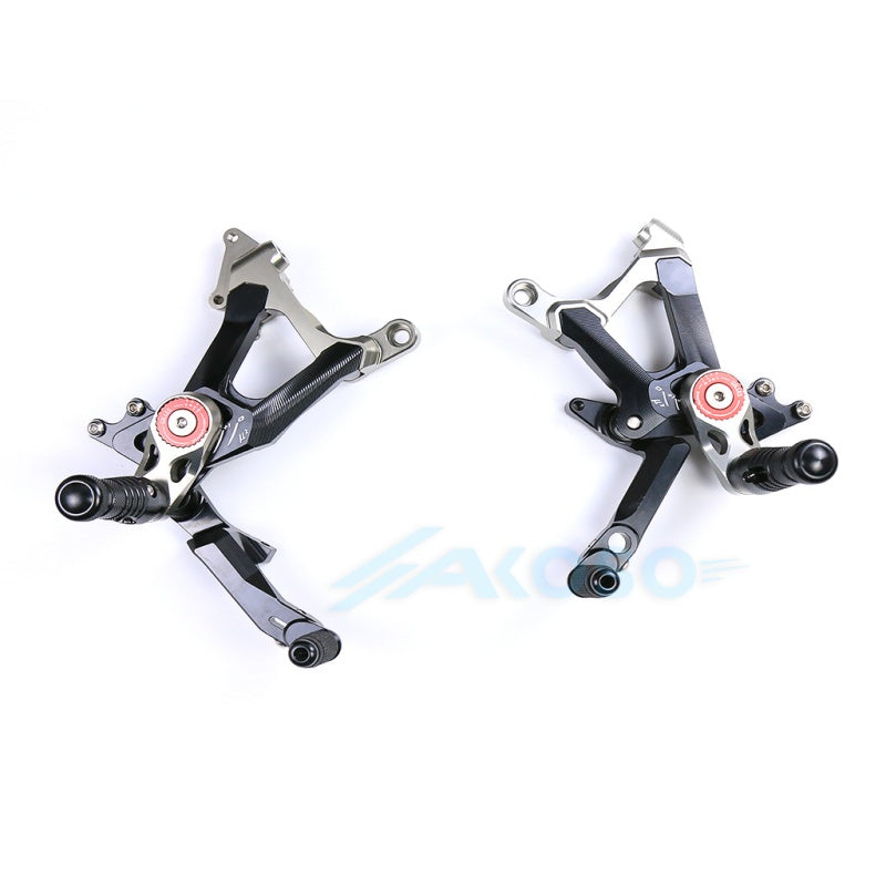 AKOSO Ducati Panigale V4 V4R V4S CNC Aluminum Dry Carbon Fiber Footpeg Rearset Racing Adjustable Rear Footrest