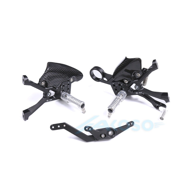 2023+ BMW Motorrad M1000RR Dry Carbon Fiber Footrest Kits Racing Adjustable Foot Pegs Rearset