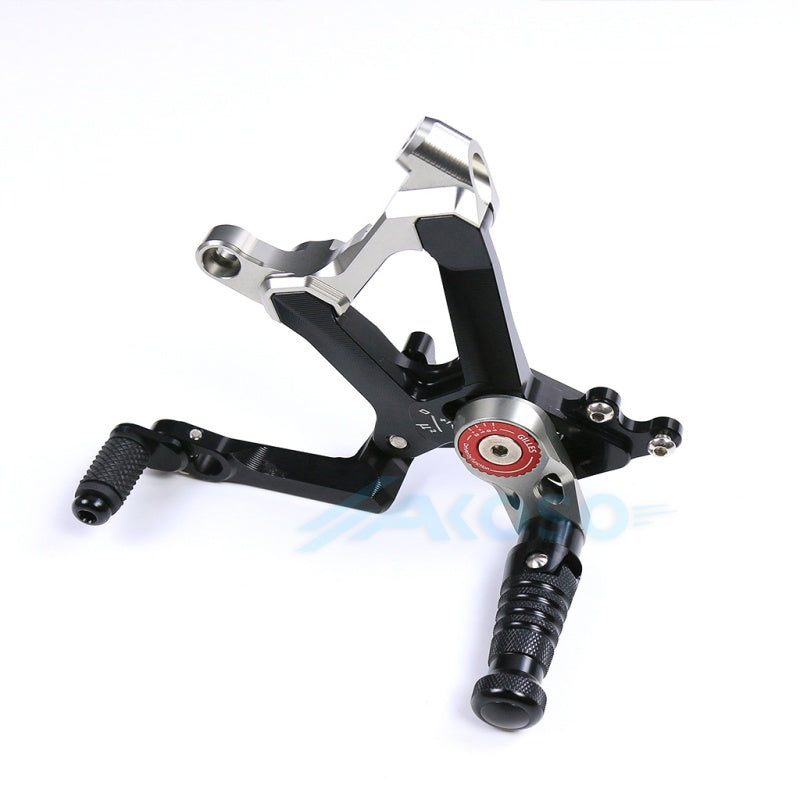 AKOSO Ducati Panigale V4 V4R V4S CNC Aluminum Dry Carbon Fiber Footpeg Rearset Racing Adjustable Rear Footrest