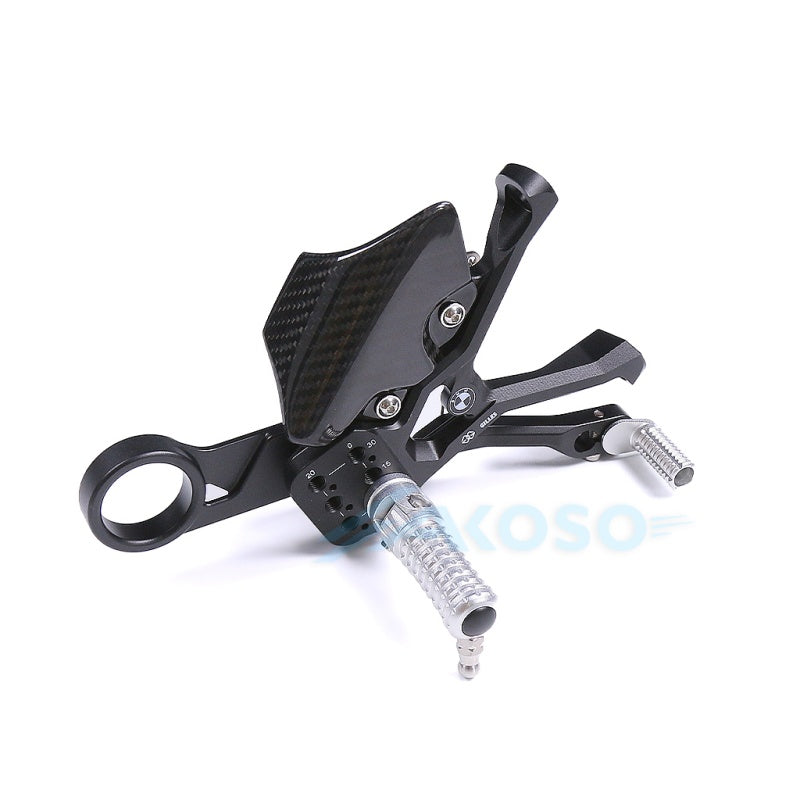 2023+ BMW Motorrad M1000RR Dry Carbon Fiber Footrest Kits Racing Adjustable Foot Pegs Rearset