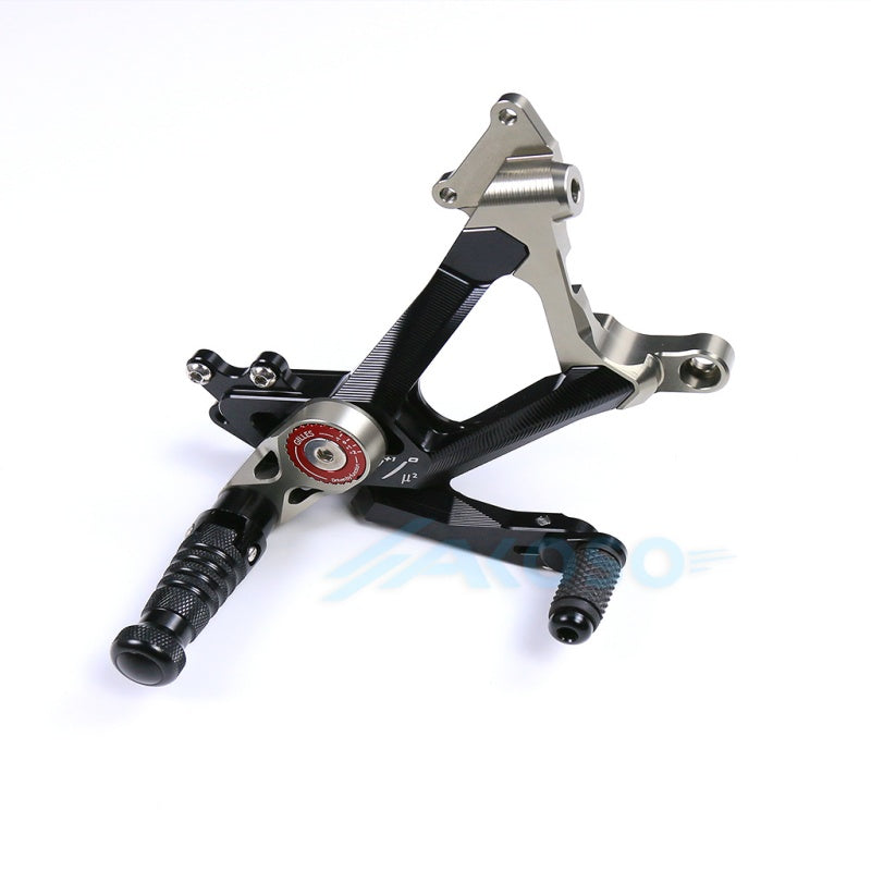 AKOSO Ducati Panigale V4 V4R V4S CNC Aluminum Dry Carbon Fiber Footpeg Rearset Racing Adjustable Rear Footrest