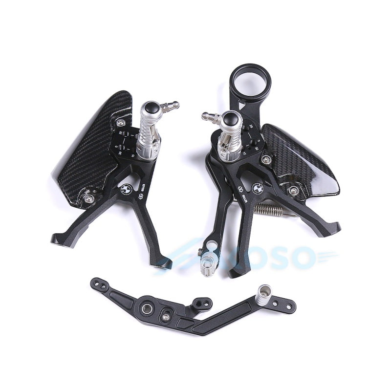 2023+ BMW Motorrad M1000RR Dry Carbon Fiber Footrest Kits Racing Adjustable Foot Pegs Rearset