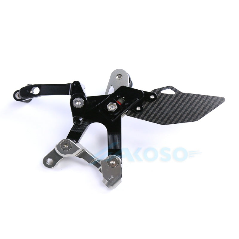 AKOSO Ducati Panigale V4 V4R V4S CNC Aluminum Dry Carbon Fiber Footpeg Rearset Racing Adjustable Rear Footrest