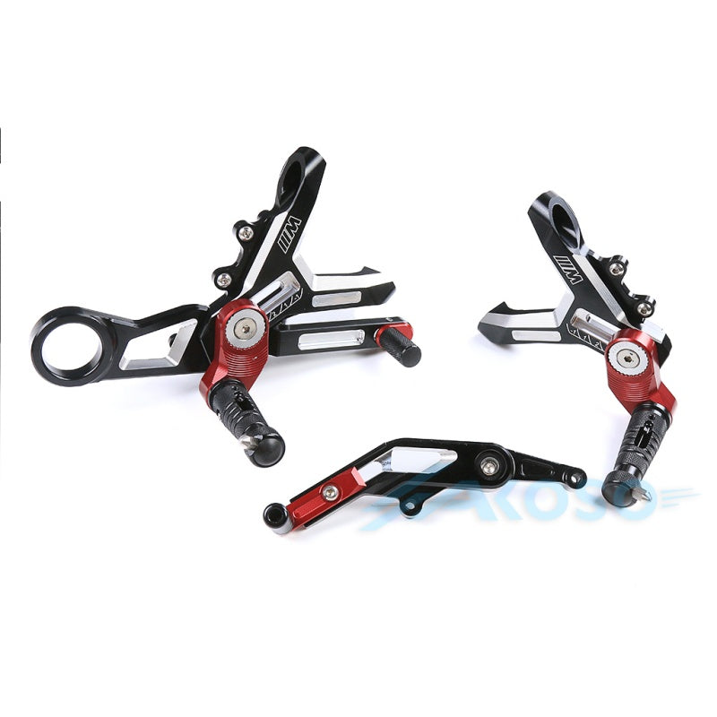 AKOSO BMW S1000RR S1000R M1000RR CNC Dry Carbon Fiber Footrest Kits Racing Adjustable Rearset Footrest