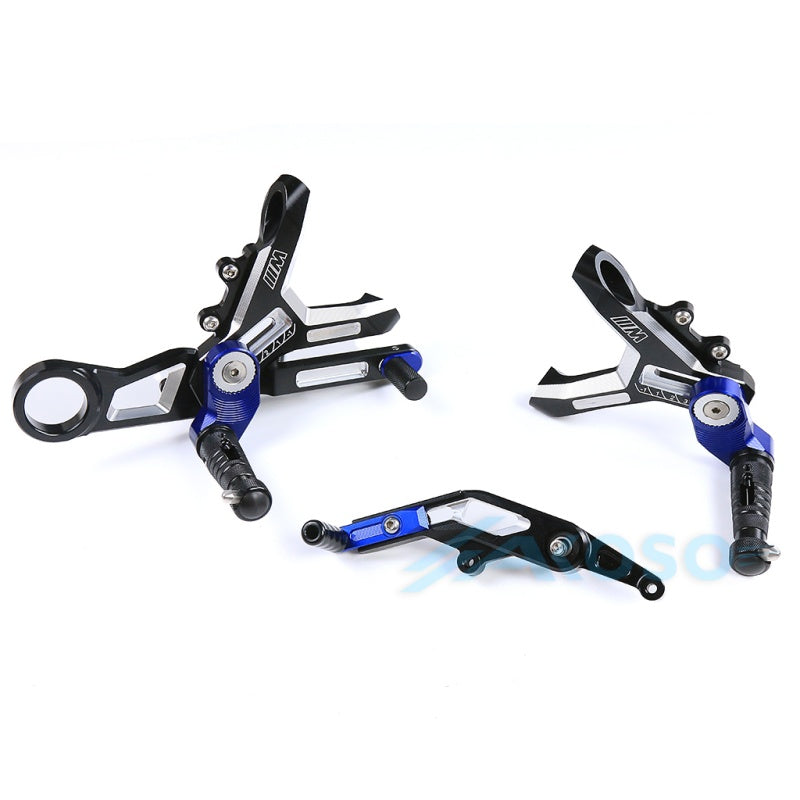 AKOSO BMW S1000RR S1000R M1000RR CNC Dry Carbon Fiber Footrest Kits Racing Adjustable Rearset Footrest