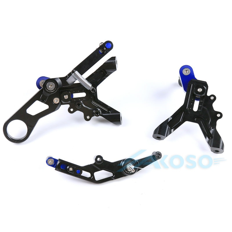 AKOSO BMW S1000RR S1000R M1000RR CNC Dry Carbon Fiber Footrest Kits Racing Adjustable Rearset Footrest