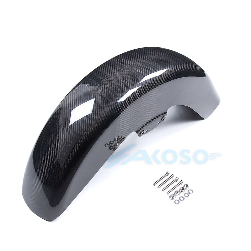 AKOSO Carbon Fiber Front Fender Hugger for Harley Davidson Touring Street Glide Road King Road Glide 2014-2024