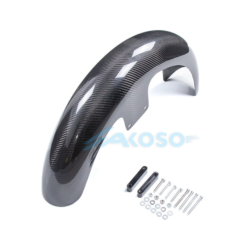 AKOSO Carbon Fiber 21" Front Fender for Harley Davidson Touring Street Glide Road Glide Road King Custom Baggers