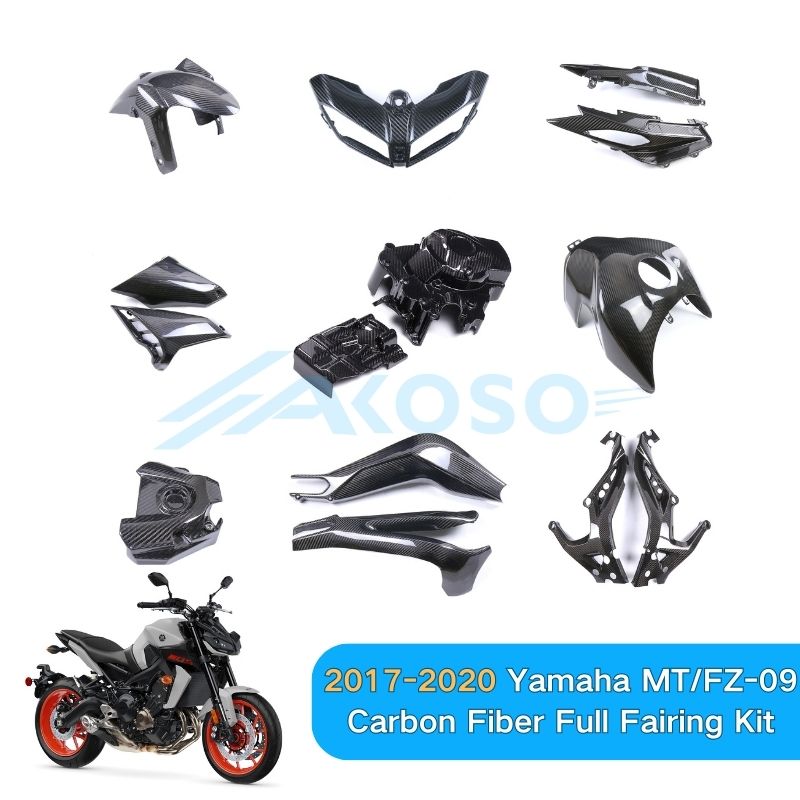 AKOSO 2017-2020 Yamaha MT-09 FZ09 100% Carbon Fiber Full Fairing Kit