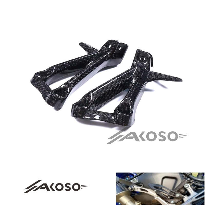 AKOSO 2016-2021 Yamaha MT10 FZ10 Carbon Fiber Passenger Foot Peg Mount Kit Heel Guards Cover Motorcycle