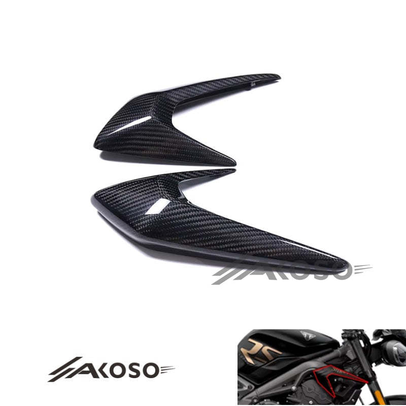 AKOSO 2016-2022 Triumph Triple 765 RS Carbon Fiber Fuel Tank Lower Side Panel Fairing Motorcycle