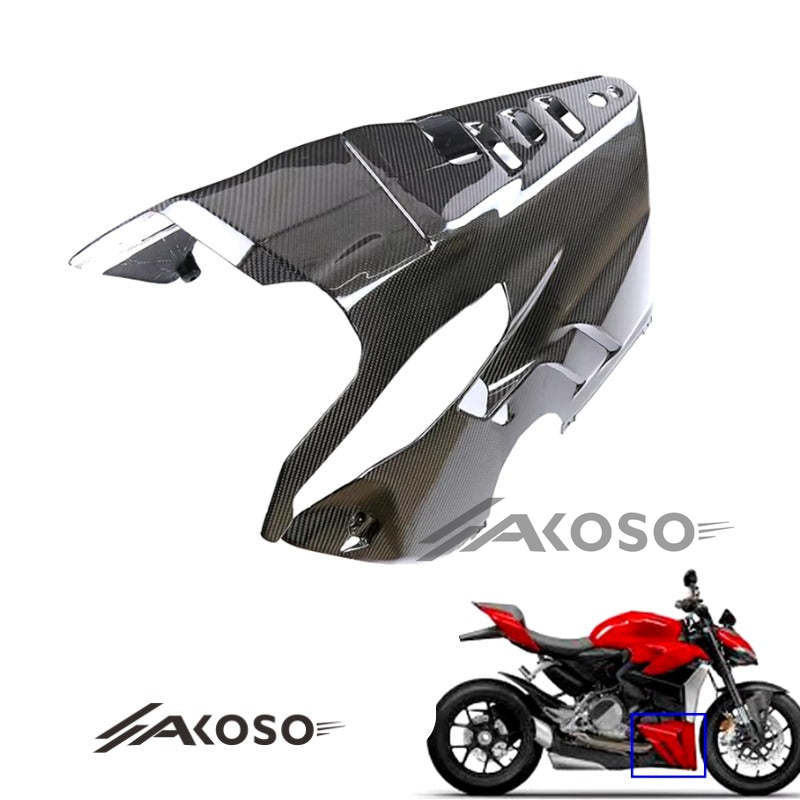 AKOSO 2018+ Ducati Panigale V4 V4S V4R Carbon Fiber Lower Shroud Belly Pot Fairing