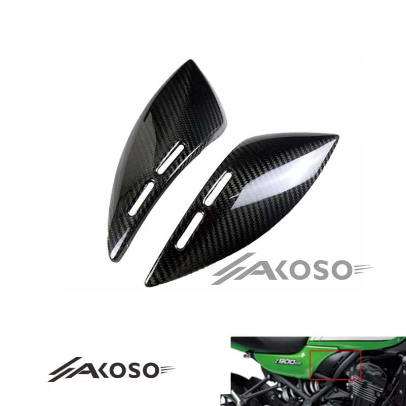 AKOSO 2018-2024 Kawasaki Z900RS Carbon Fiber Fuel Tank Side Panel Fairing Covers Motorcycle Accessories