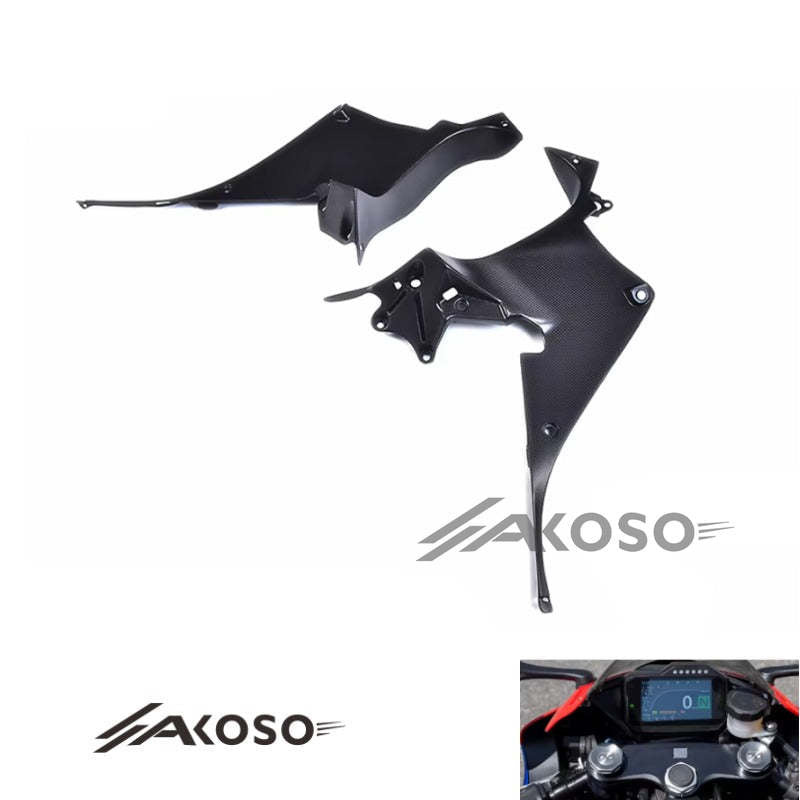 AKOSO 2021-2024 Honda CBR1000RR-R Carbon Fiber Dash Side Panels Dash Board Covers Inside Side Panels