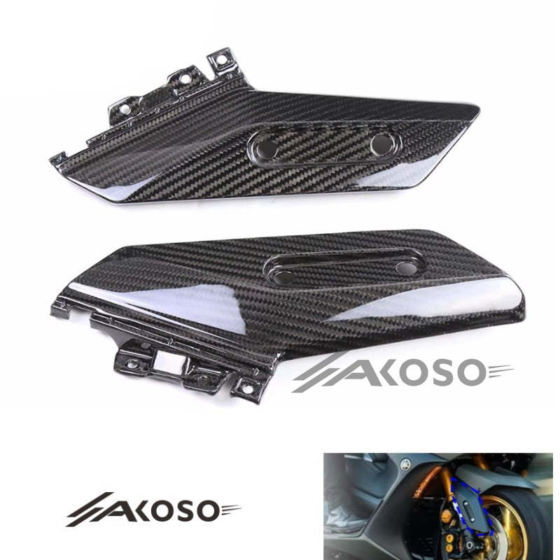 AKOSO 2017-2024 Yamaha Tmax 560 Carbon Fiber Front Fender Mudguard Side Panel Trim Cover Fairing