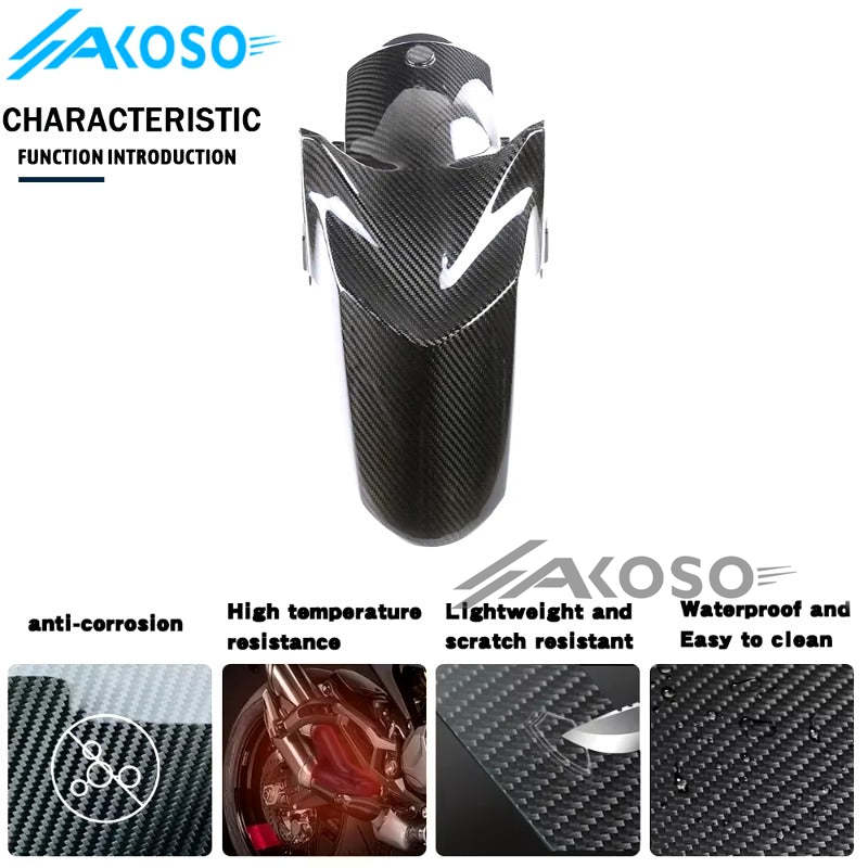 AKOSO 2017-2024 Yamaha XMAX 300 Carbon Fiber Front Fender Mudguard Wheel Cover Splash Guard