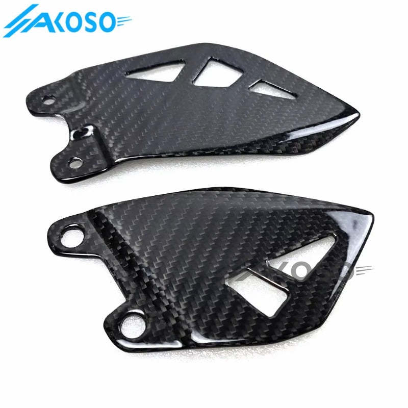 AKOSO 2016-2020 Kawasaki ZX10R ZX-10R Carbon Fiber Rearset Plate Foot Peg Protector Heel Guards