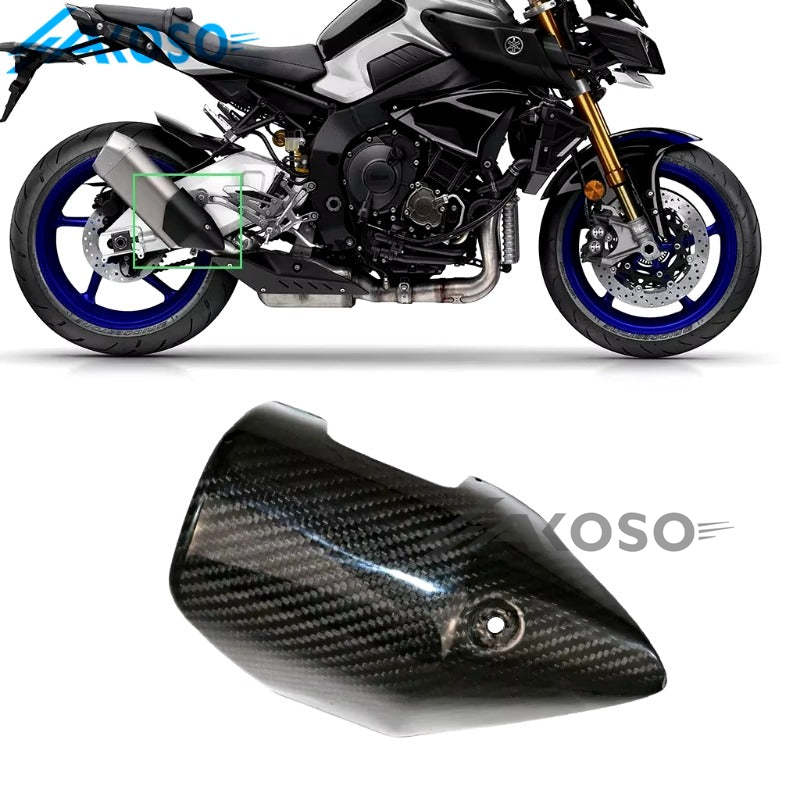 AKOSO 2016-2021 Yamaha MT10 FZ10 Carbon Fiber Exhaust Muffler Pipe Heat Shield Guard Cover Motorcycle