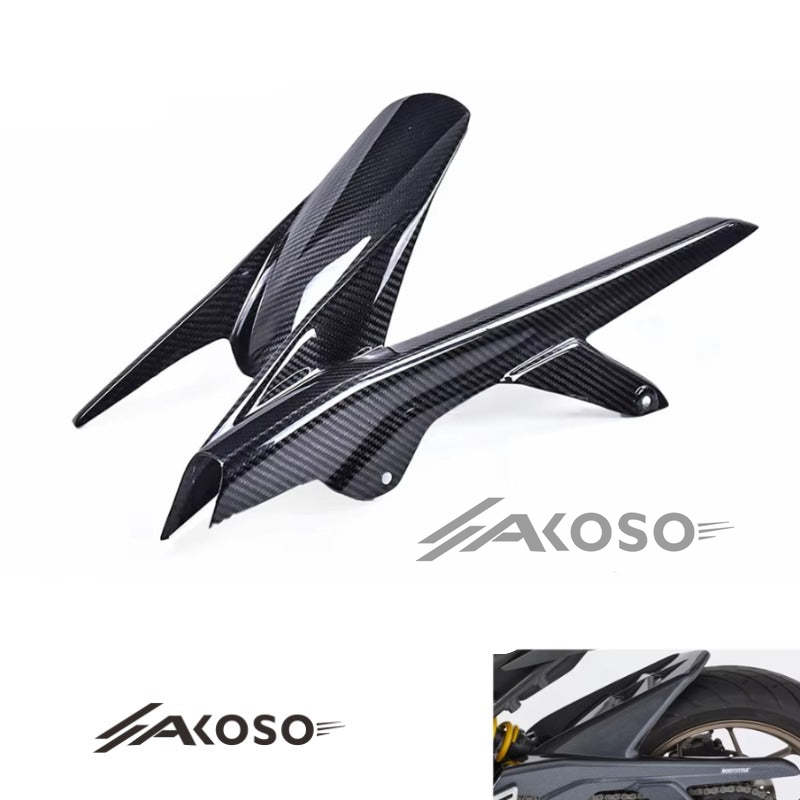 AKOSO 2014-2018 Honda CB650F CBR650F / 2019+ CB650R CBR650R Carbon Fiber Rear Fender Chain Guard Mudguard Hugger