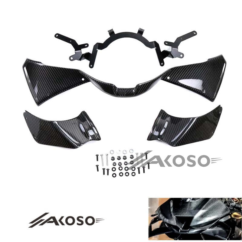 AKOSO 2021-2024 Honda CBR1000RR-R Carbon Fiber Fixed Wings Air Deflector Aerodynamic Winglets Spoiler