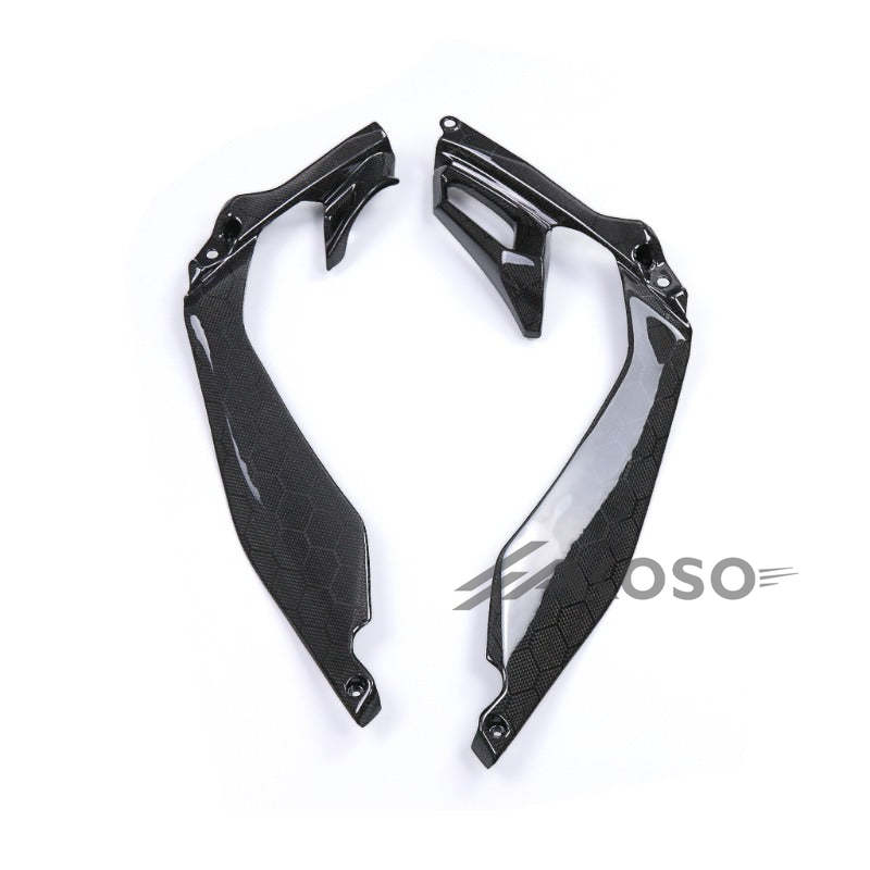 AKOSO 2014-2019 Kawasaki Z1000 Carbon Fiber Motorcycle Frame Side Panel Under Mid Cowl Fairing Fuel Tank Cover For