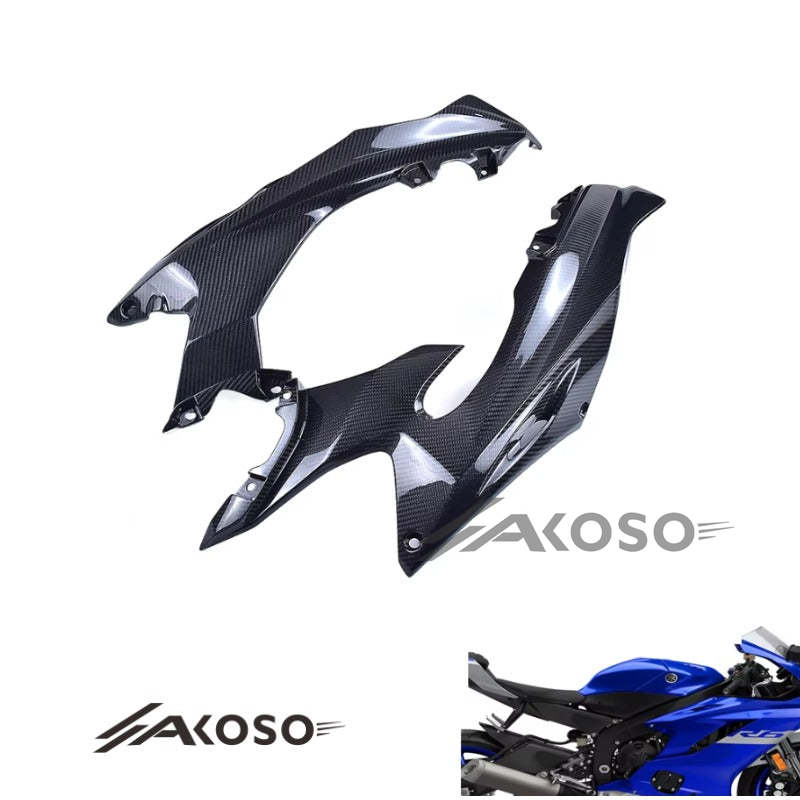 AKOSO 2017-2024 Yamaha R6 Carbon Fiber Front Upper Side Fairings Panels Cover Motorcycle