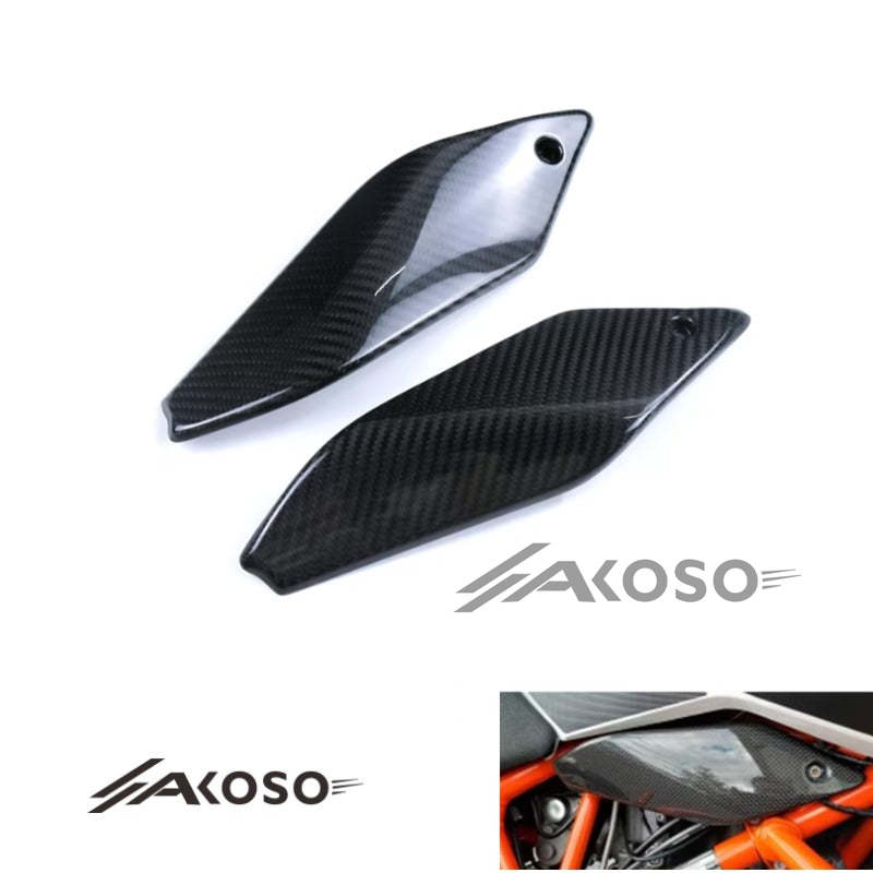 AKOSO 2012-2019 KTM 690 Duke Carbon Fiber Motorcycle Fuel Tank Side Panel Cover Fairings