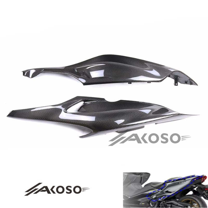 AKOSO 2017-2024 Yamaha TMAX 530 560 Carbon Fiber Rear Seat Tail Side Panel Cover Cowling Fairing