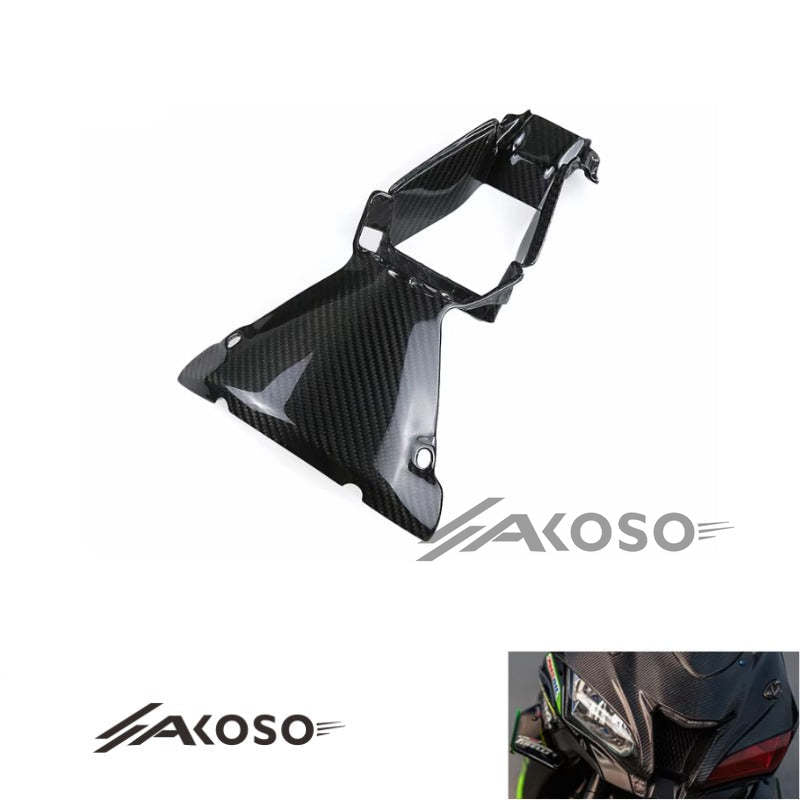 AKOSO 2016-2020 Kawasaki ZX10R ZX-10R Carbon Fiber Air Intake Cover Front Fairing