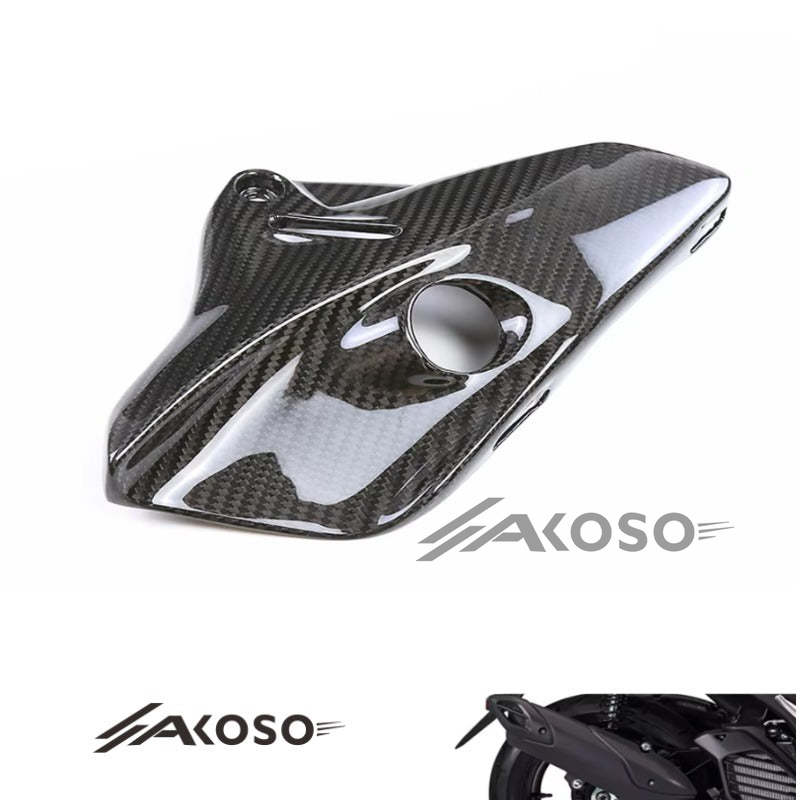 AKOSO 2016+ Yamaha NVX155 Aerox155 Carbon Fiber Exhaust Muffler Cover Heat Shield Guard Cover