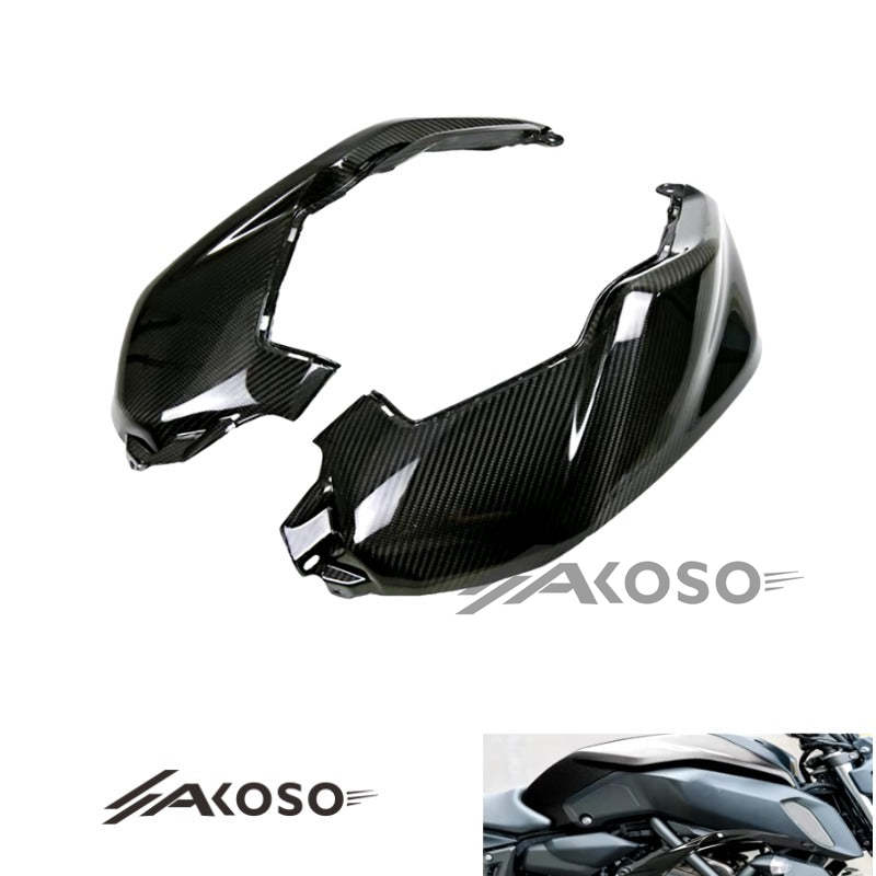 AKOSO 2018-2022 Yamaha MT07 FZ07 Carbon Fiber Fuel Gas Tank Side Panels Covers Fairing