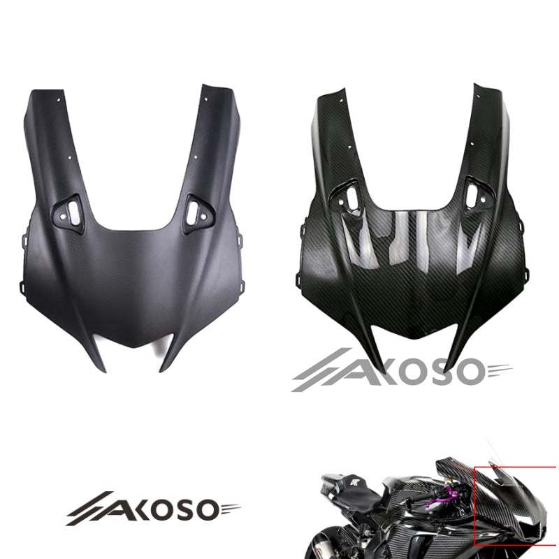 AKOSO 2020-2024 Yamaha R1 Carbon Fiber Front Headlight Fairing Nose Panel Cowl