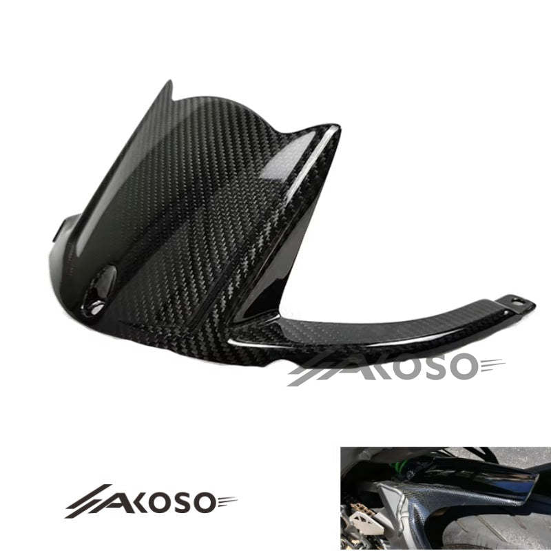 AKOSO 2016-2020 Kawasaki Ninja ZX10R ZX-10R Carbon Fiber Rear Wheel Fender Hugger Mudguard