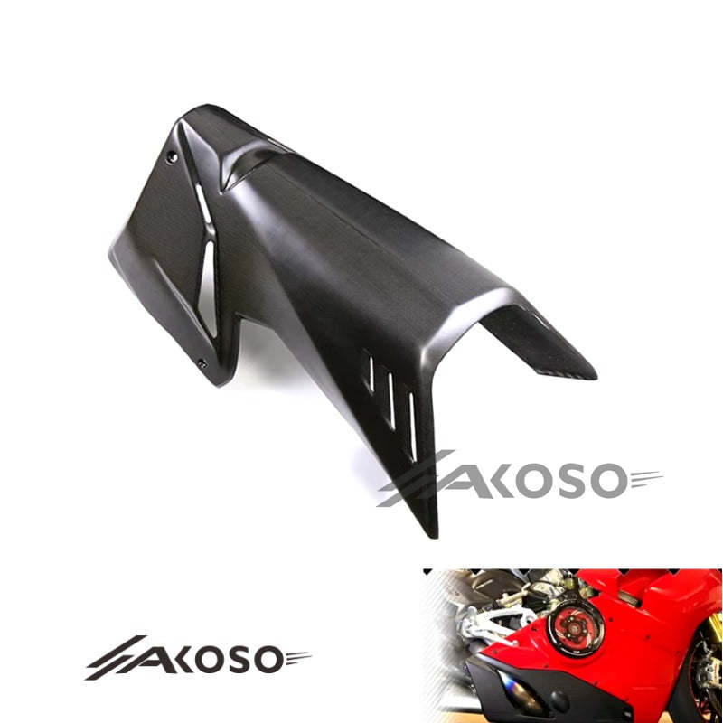 AKOSO 2022 2023 Panigale V4 V4S Carbon Fiber Side Under Fairing Panel Belly Pan Cowl