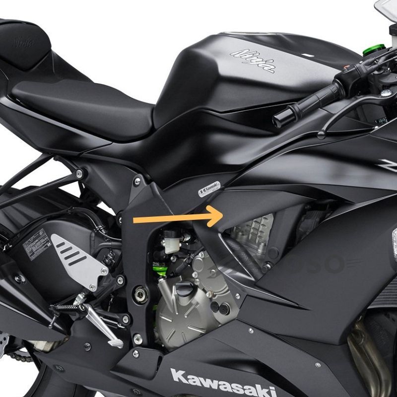 AKOSO 2013-2018 Kawasaki Ninja ZX-6R Carbon Fiber Side Lower Infill Panel Motorcycle Fairing