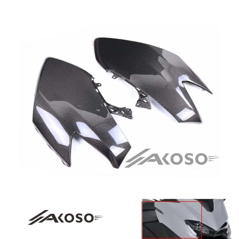 AKOSO 2017-2024 Yamaha Tmax 560 Carbon Fiber Front Headlight Side Panel Cover Fairings