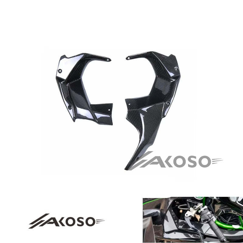 AKOSO 2015-2024 Kawasaki Ninja H2 H2R Carbon Fiber Fairing Motorcycle Dashpanel Cover Side Panels