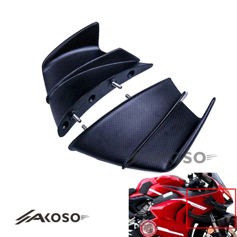 AKOSO 2018+ Ducati Panigale Streetfight V4 V4S V4R Carbon Fiber Fixed Wind Wing Fairing